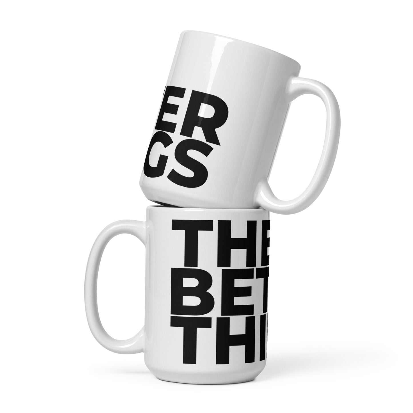 White glossy mug
